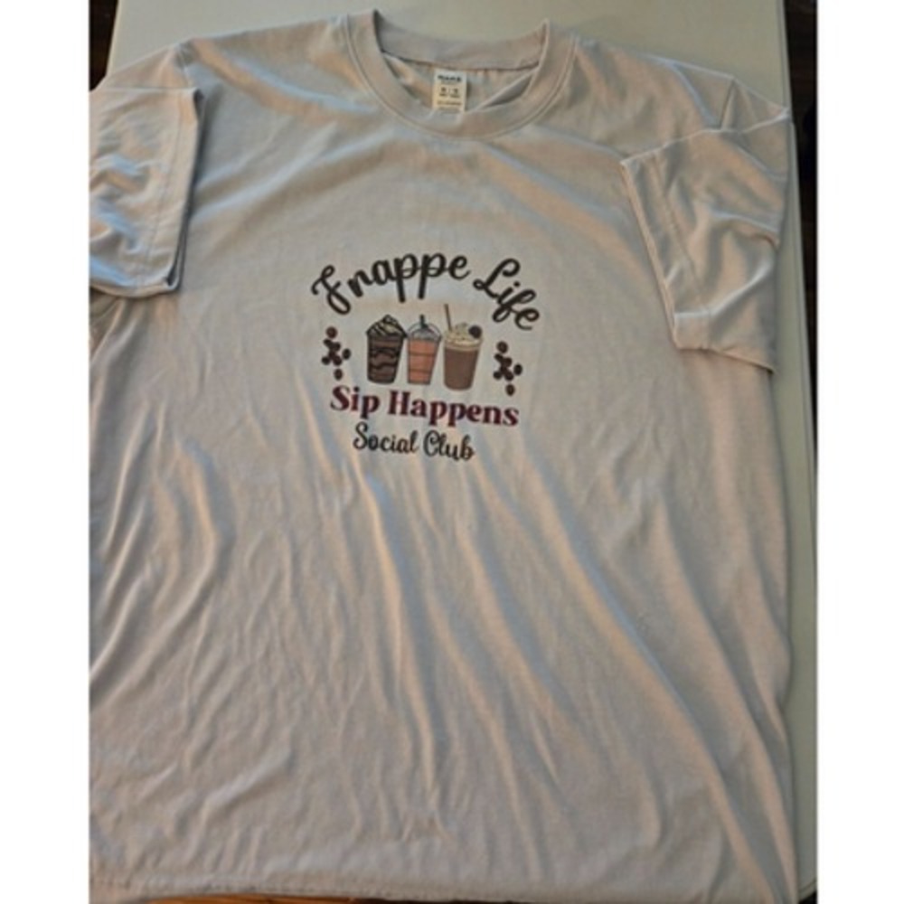 Make Market Frappe Life Sip Happens Social Club Graphic T Shirt XL